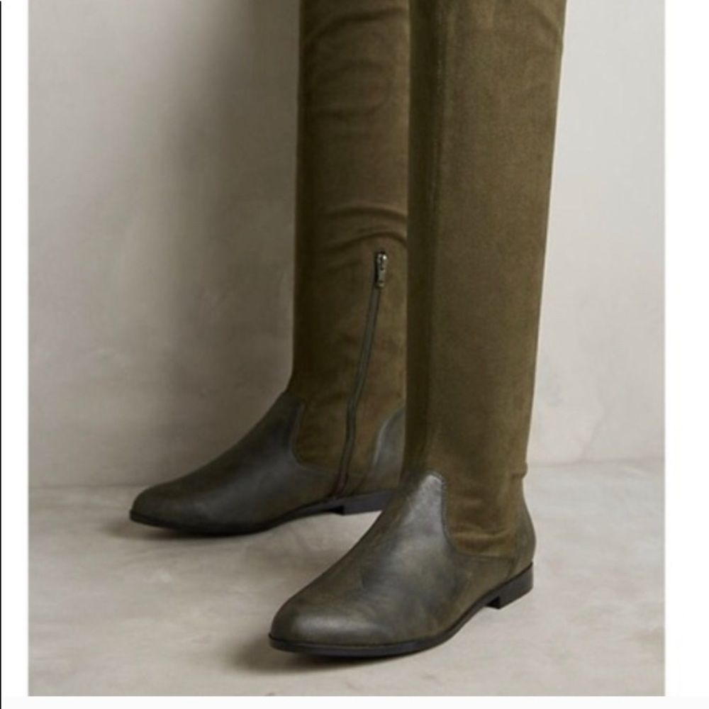 Anthro Farylrobin Green Riding Boots